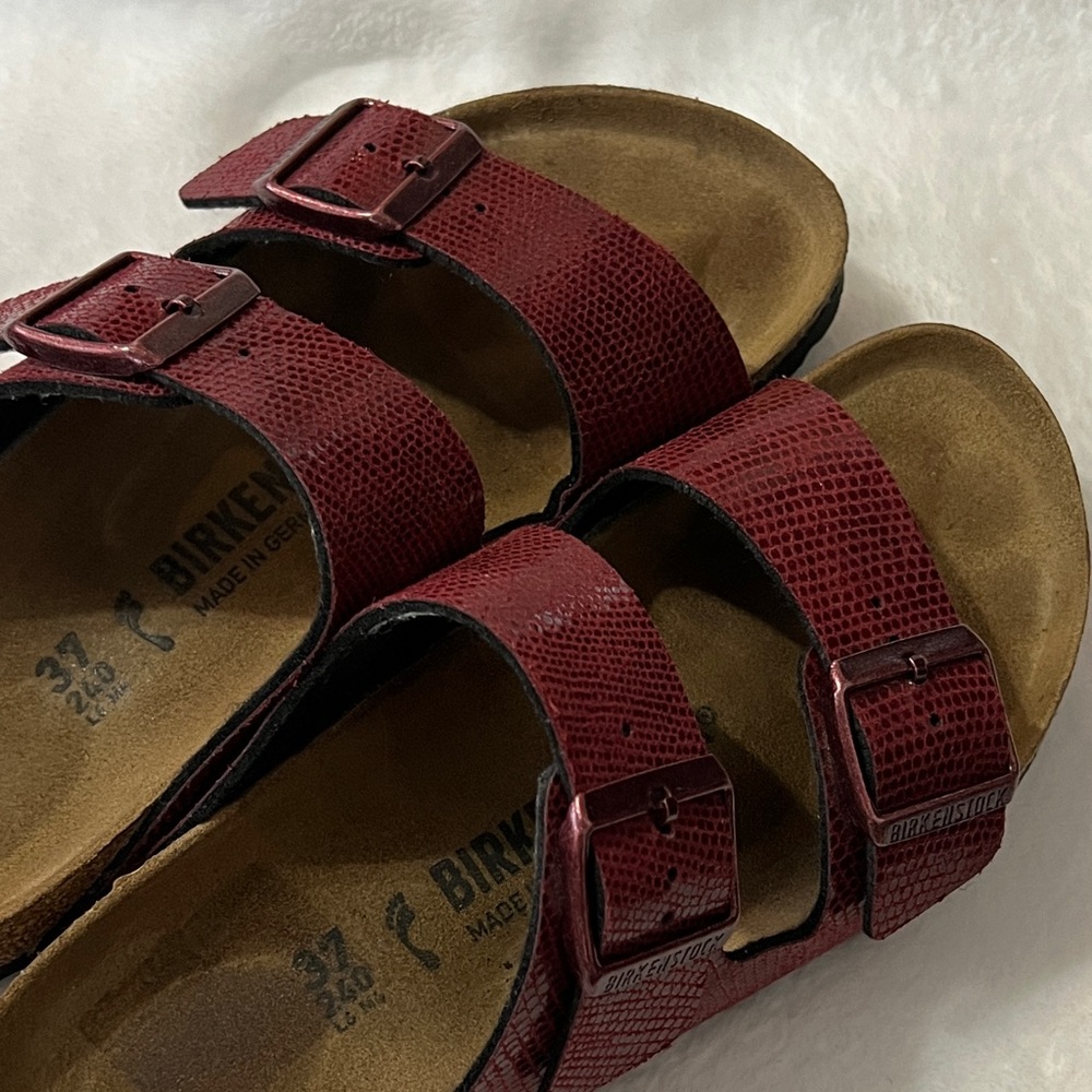 Birkenstock Burgundy Double-Strap Sandals size 37 - Picture 4 of 8